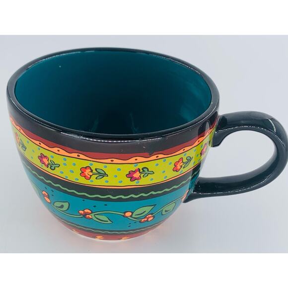 Soup Mug With Handle Julie Ingleman Certified International 3 Cup Large Strips - Picture 6 of 6